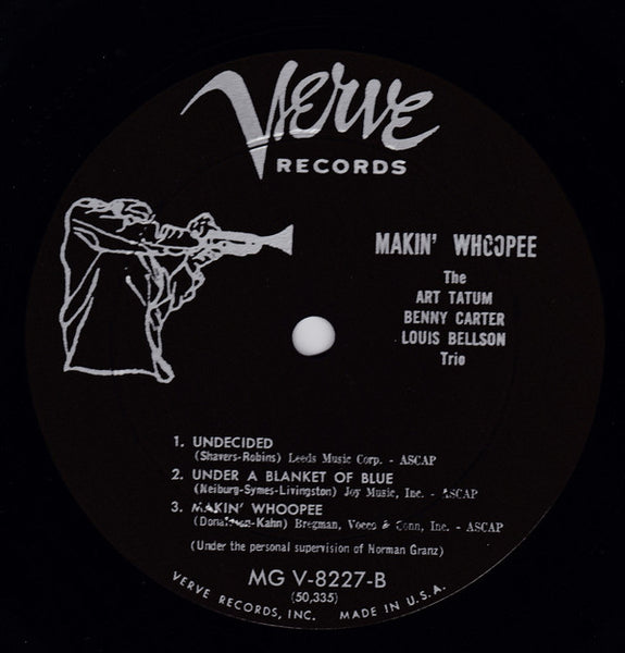 Art Tatum, Benny Carter, Louis Bellson : Makin' Whoopee (LP, Album, Mono)