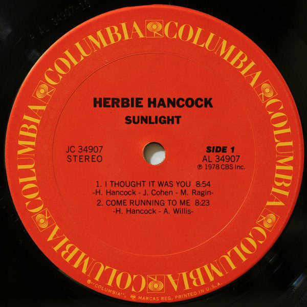 Herbie Hancock : Sunlight (LP, Album, Pit)