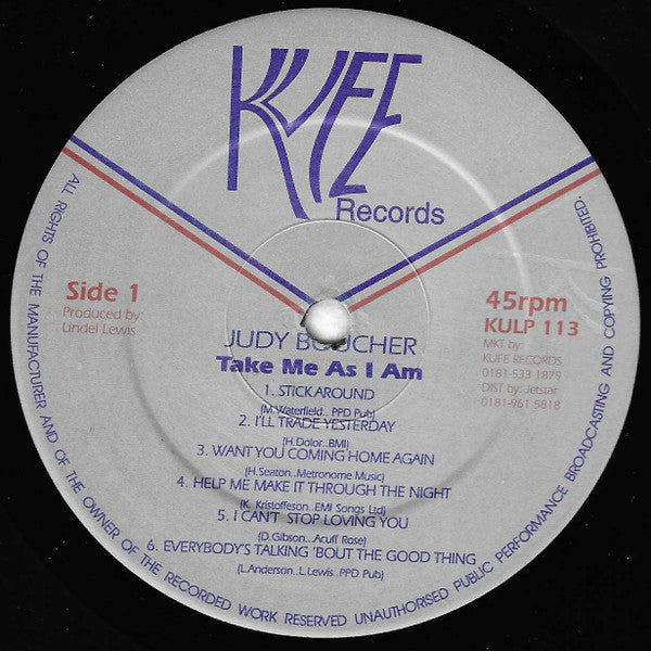 Judy Boucher : Take Me As I Am (LP)