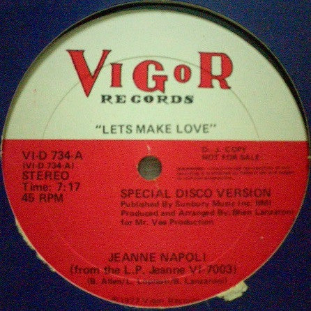 Jeanne Napoli : Lets Make Love (12", Promo)