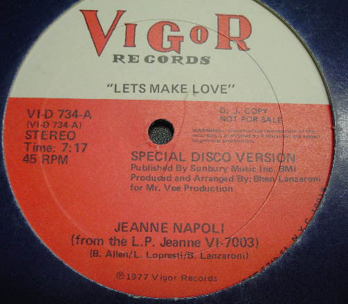 Jeanne Napoli : Lets Make Love (12", Promo)