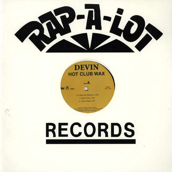 Devin* : Hot Club Wax (12", Promo, Smplr)