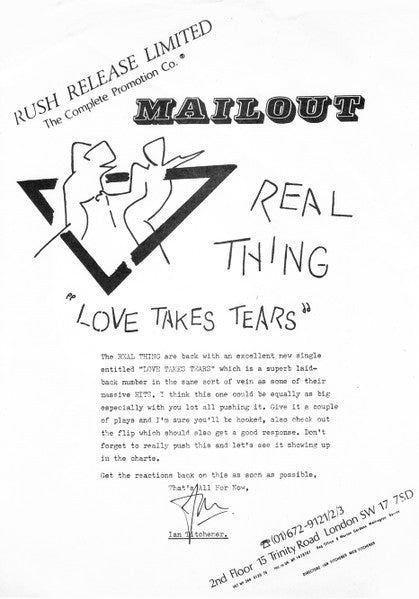 The Real Thing : Love Takes Tears (12", Promo, W/Lbl)