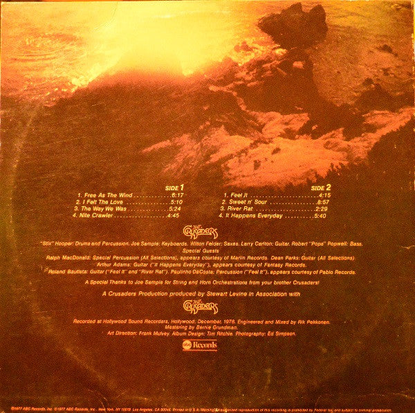 The Crusaders : Free As The Wind (LP, Album, Kee)