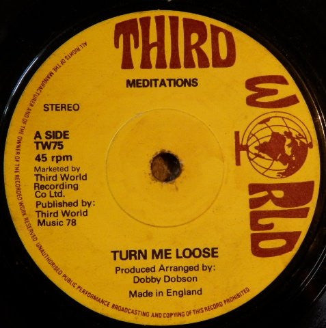 The Meditations / Johnny Clarke : Turn Me Loose / One -Two-Three (7", Single)