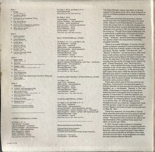 The Johnny Hodges All-Stars* With The Duke Ellington All-Stars* And The Billy Strayhorn All-Stars* : Caravan (2xLP, Comp, Gat)