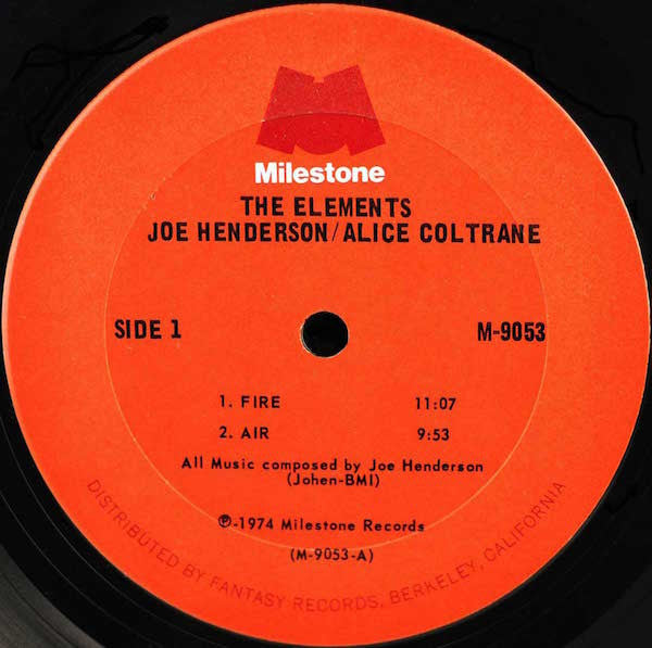 Joe Henderson Featuring Alice Coltrane : The Elements (LP, Album)