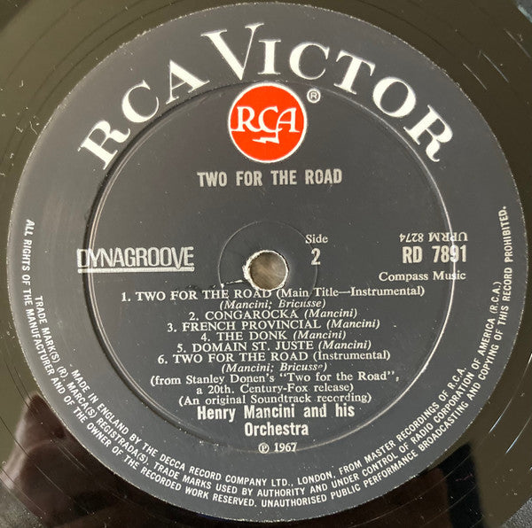 Henry Mancini : Two For The Road (LP, Album, Mono)