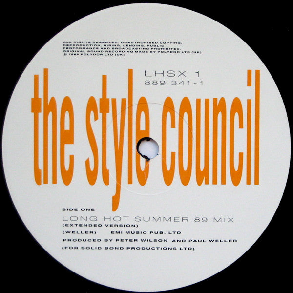 The Style Council : Long Hot Summer 89 (12", Single)
