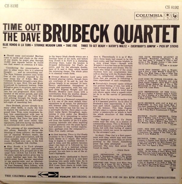 The Dave Brubeck Quartet : Time Out (LP, Album, RE)