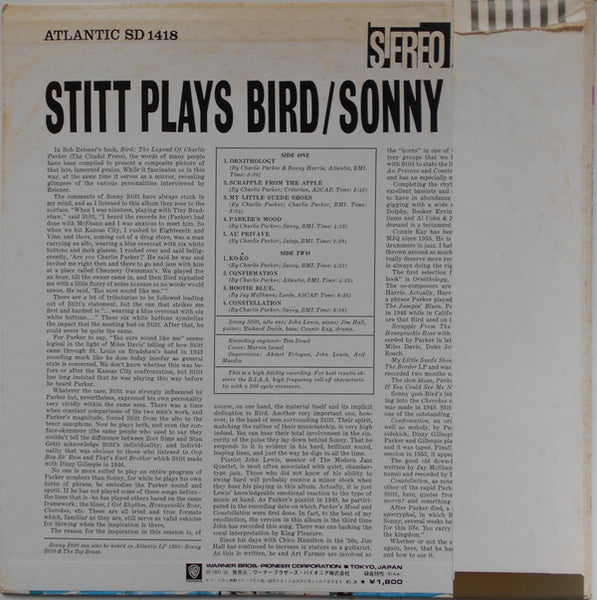 Sonny Stitt : Stitt Plays Bird (LP, Album, RE)