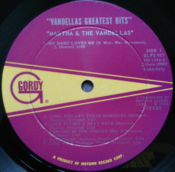 Martha And The Vandellas* : Greatest Hits (LP, Comp, RE)