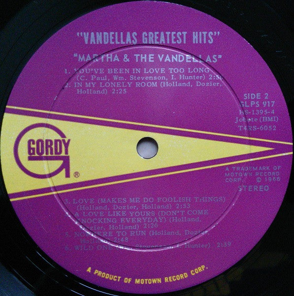Martha And The Vandellas* : Greatest Hits (LP, Comp, RE)