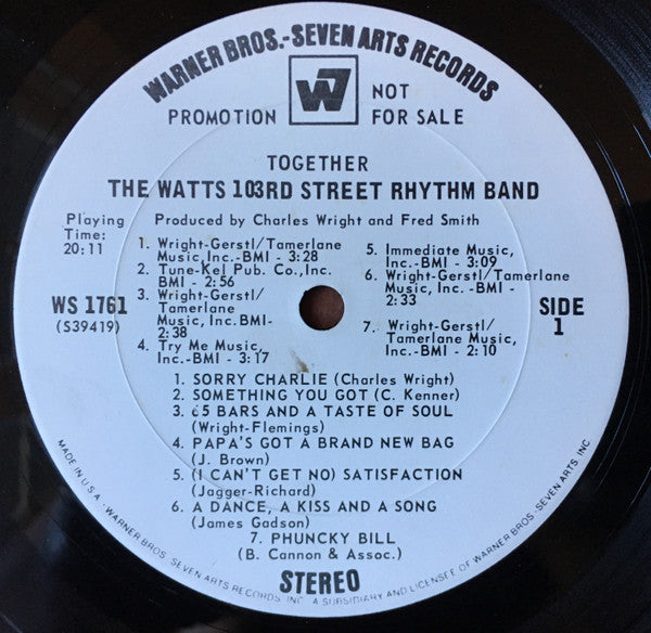 Charles Wright & The Watts 103rd St Rhythm Band : Together (LP, Album, Promo)