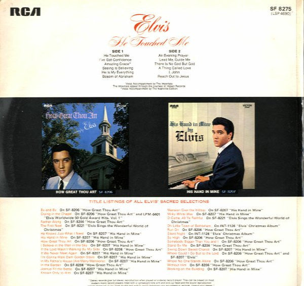 Elvis Presley : He Touched Me (LP, Album)