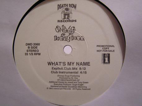 Snoop Dogg : What's My Name? (12", Promo)
