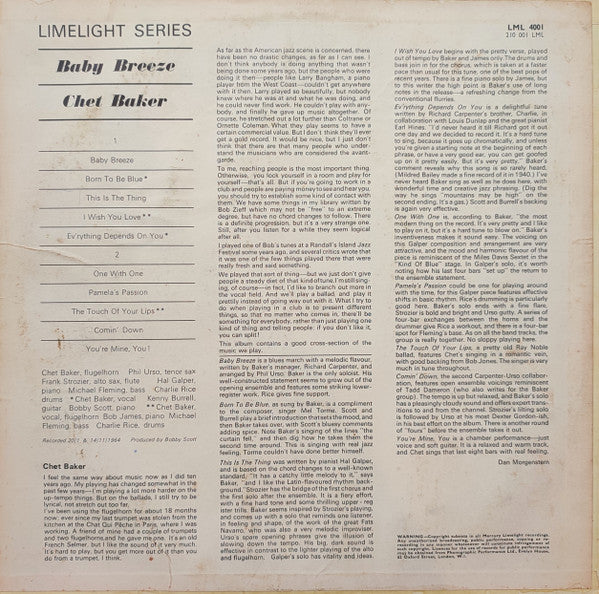 Chet Baker : Baby Breeze (LP, Album, Mono)