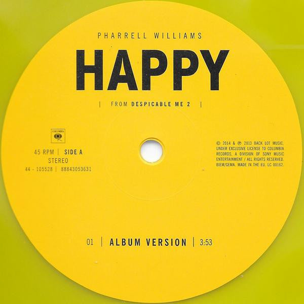 Pharrell Williams : Happy (12", Yel)