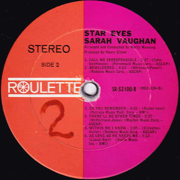 Sarah Vaughan : Star Eyes (LP, Album)