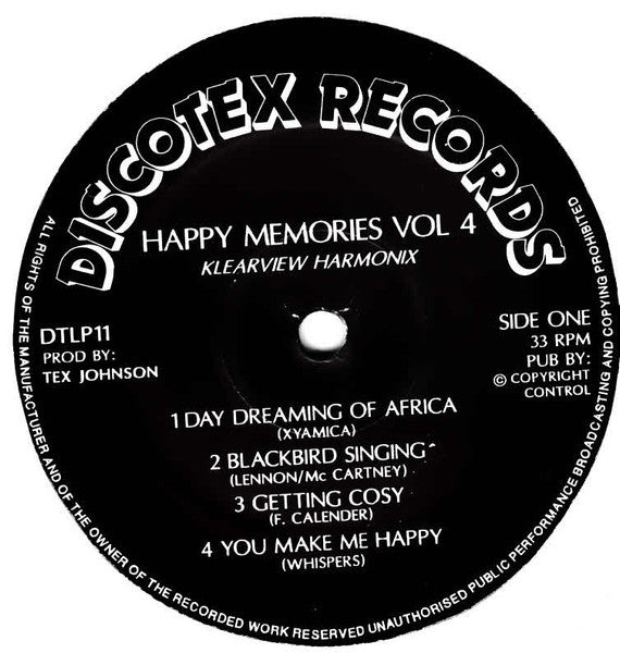 Klearview Harmonix : Happy Memories Vol 4  (LP, Album)