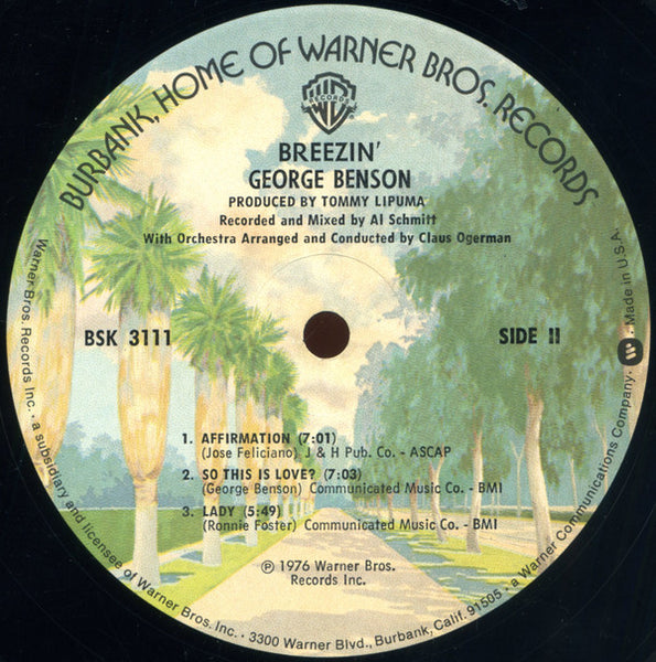 George Benson : Breezin' (LP, Album, RE, Pin)