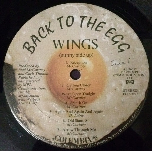 Wings (2) : Back To The Egg (LP, Album, Ter)