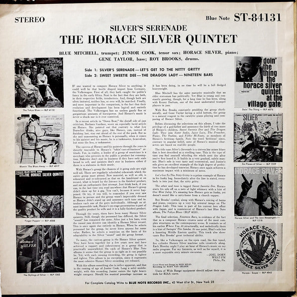 The Horace Silver Quintet : Silver's Serenade (LP, Album)