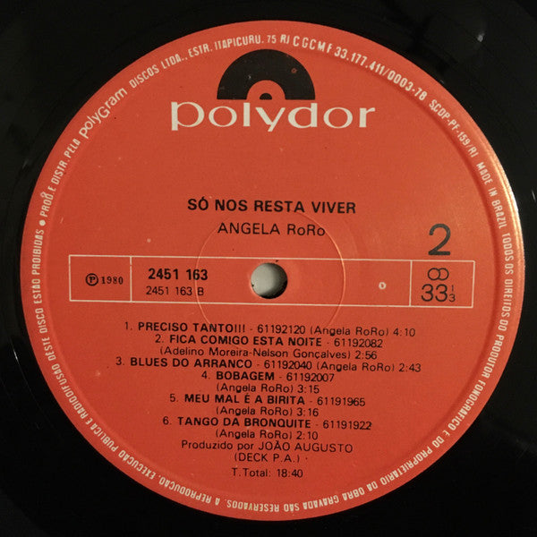 Angela Ro Ro : Só Nos Resta Viver (LP, Album)