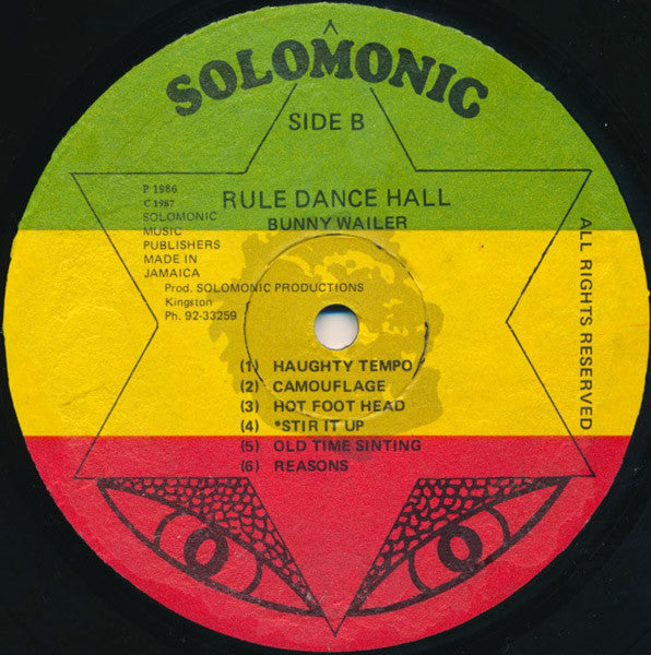 Bunny Wailer : Rule Dance Hall (LP, Album)