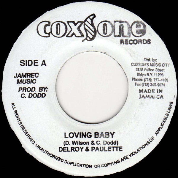 Delroy & Paulette / Al Kent (2) : Loving Baby / You've Got To Pay The Price (Instrumental) (7", MP, RP)