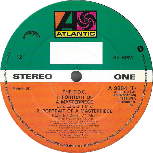 The D.O.C. : Portrait Of A Masterpiece (12")