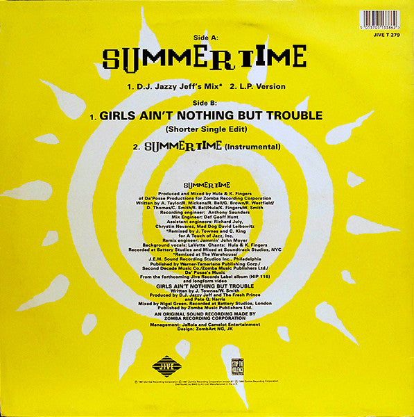 DJ Jazzy Jeff & The Fresh Prince : Summertime (12", Single)