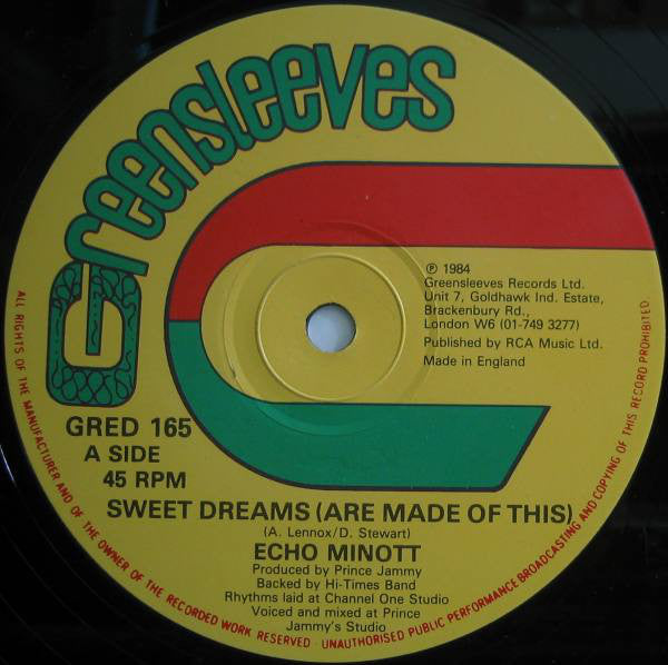 Echo Minott / Cocoa Tea : Sweet Dreams (Are Made Of This) / Bam-Bam (12")