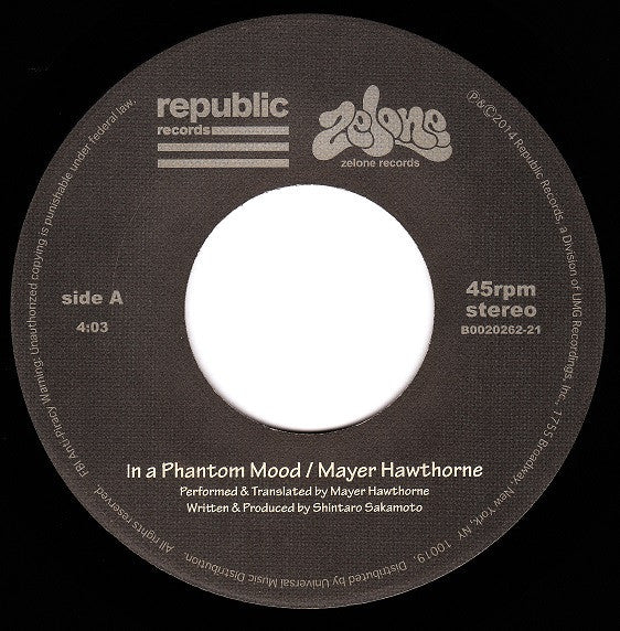 Mayer Hawthorne / Shintaro Sakamoto : In A Phantom Mood / Wine Glass Woman (7", Single)