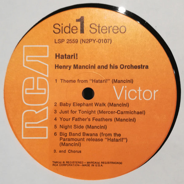 Henry Mancini : Hatari! (Music From The Motion Picture Score) (LP, Album, RE)