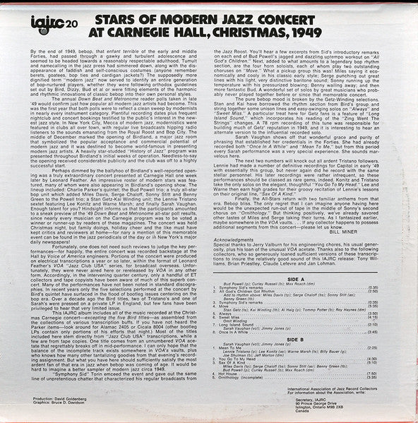Various : Stars Of Modern Jazz Concert - Carnegie Hall Christmas 1949 (LP, Album, Mono)