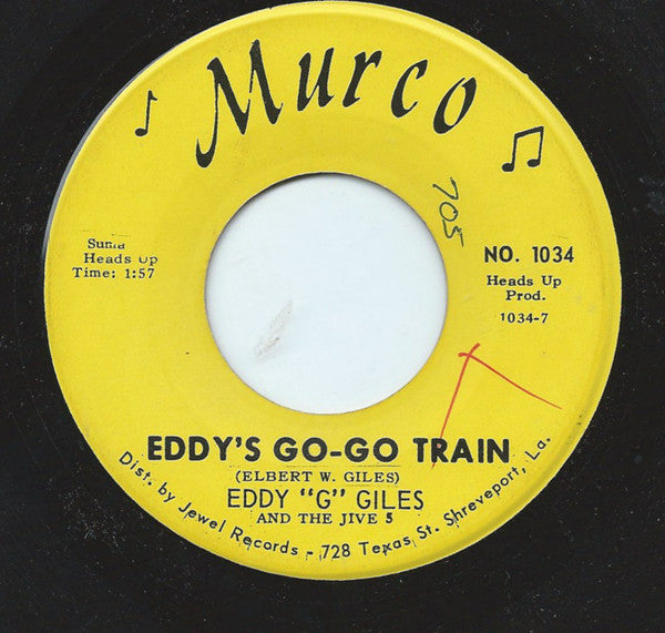 Eddie Giles And The Jive Five : While I'm Away / Eddy's Go-Go Train (7", Single)