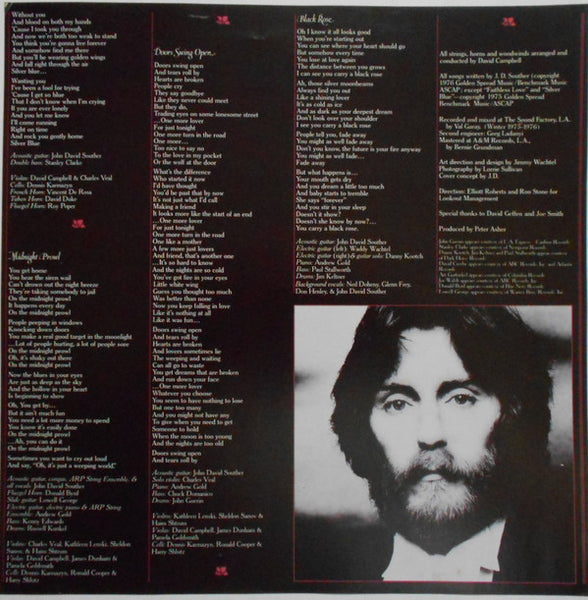 John David Souther : Black Rose (LP, Album, RE)