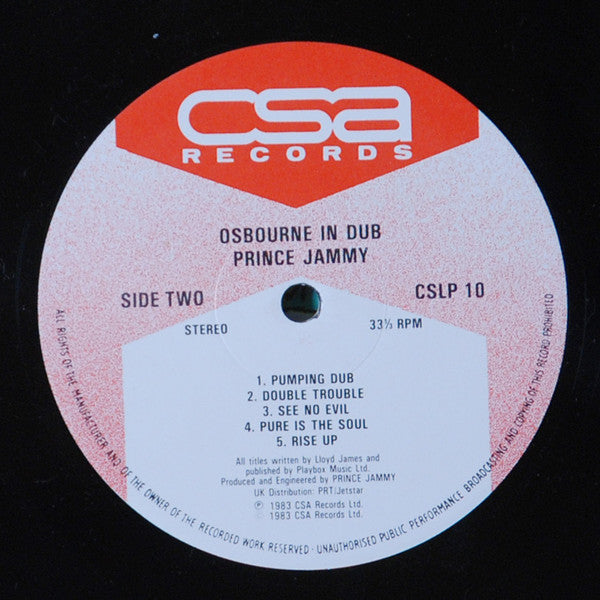 Prince Jammy : Osbourne In Dub (LP, Album)