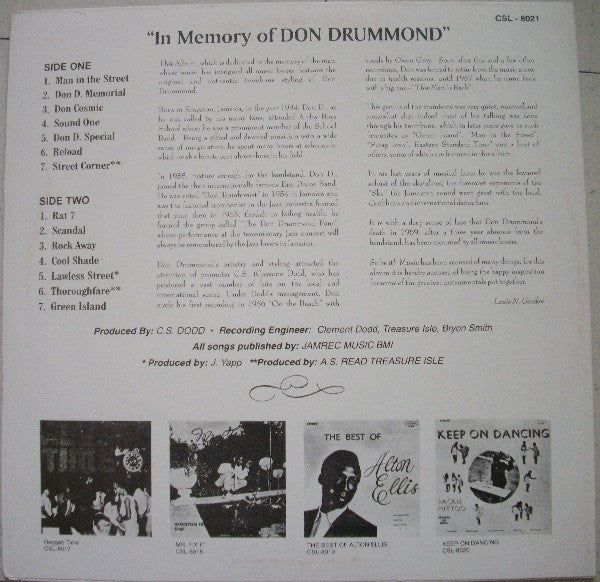 Don Drummond : In Memory Of Don Drummond (LP, Album, M/Print, RE)