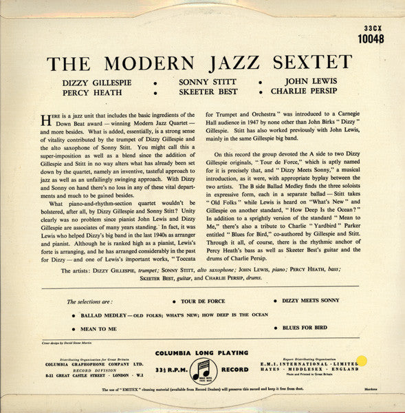 The Modern Jazz Sextet : The Modern Jazz Sextet (LP, Album, Mono)