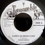 Justin Hinds : Carry Go Bring Come / Sinners Where You Going To Hide (7")