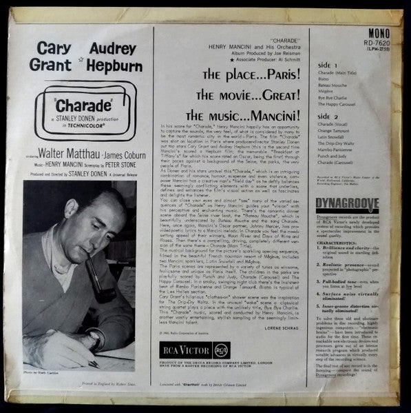 Henry Mancini : Charade (LP, Album, Mono)