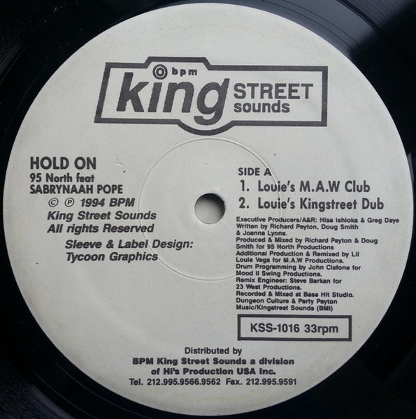 95 North Featuring Sabrynaah Pope : Hold On (Remixes) (2x12")