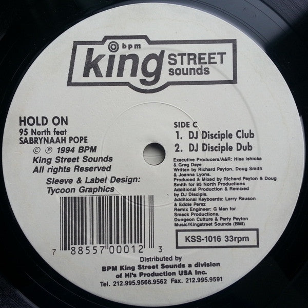 95 North Featuring Sabrynaah Pope : Hold On (Remixes) (2x12")