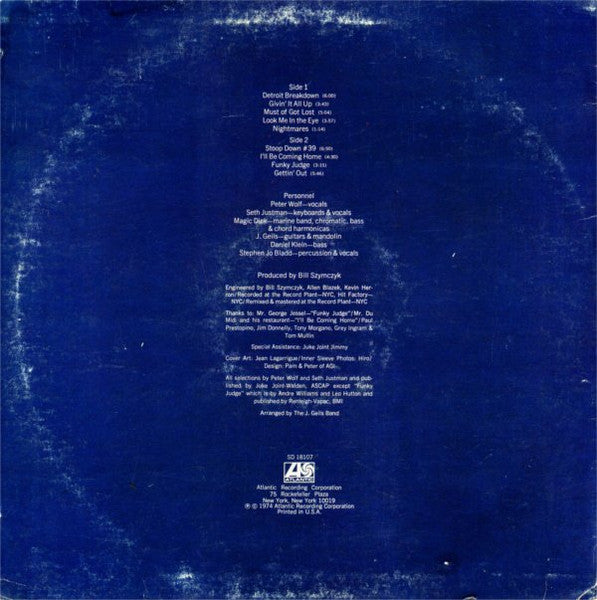 J. Geils Band* : Nightmares ...And Other Tales From The Vinyl Jungle (LP, Album, Pre)