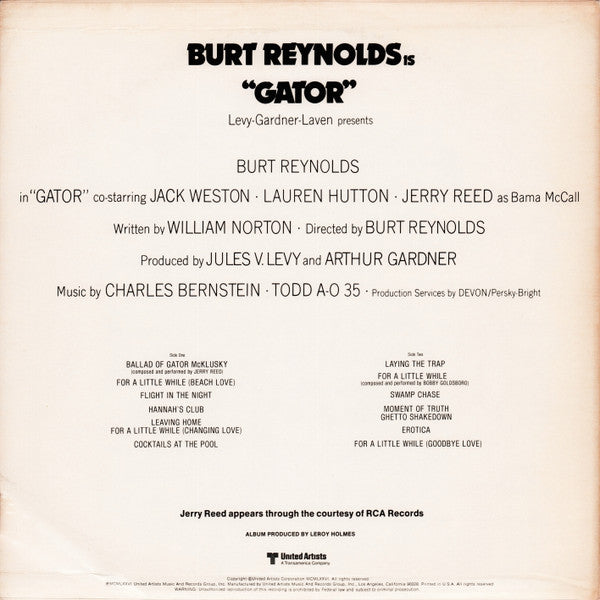 Charles Bernstein : Gator (Original Motion Picture Soundtrack) (LP, Album)
