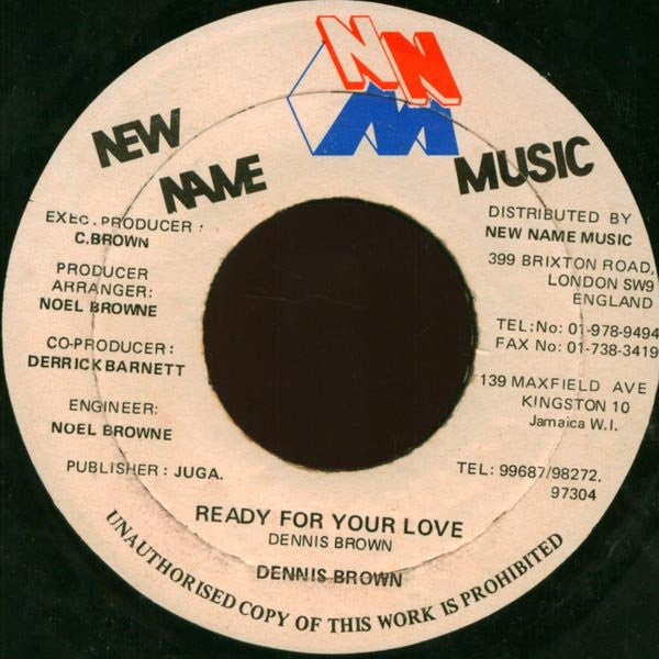 Dennis Brown : Ready For Your Love (7")