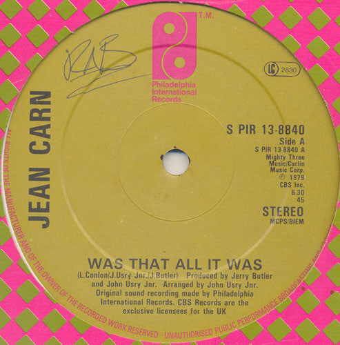 Jean Carn : Was That All It Was (12", Single)