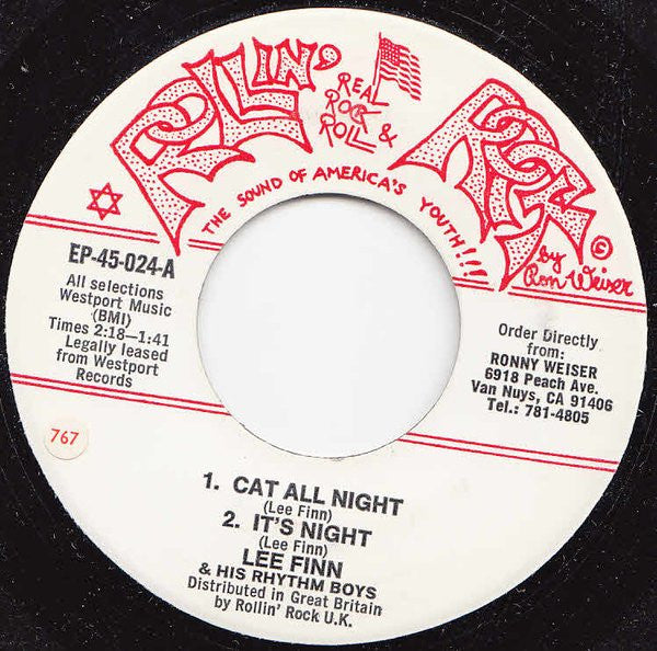 Lee Finn And His Rhythm Men : Cat All Night (7", EP)